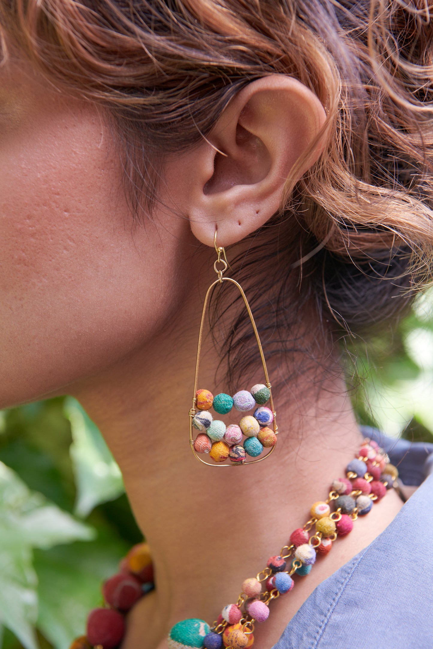 Fill her up Kantha Earrings