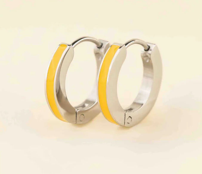 Color Huggie Hoops