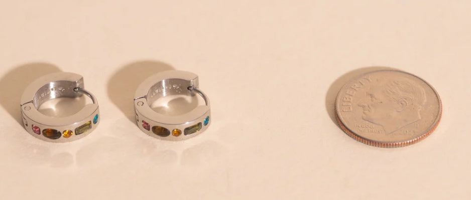 Gemstone Chunky Huggie hoop