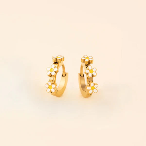 Daisy Huggie Hoop Gold