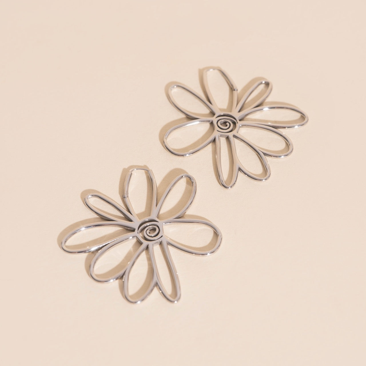 Jumbo floral huggie earring