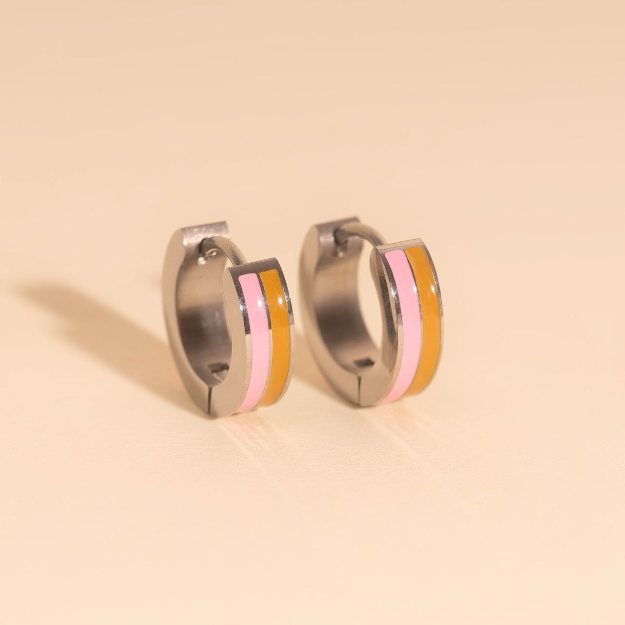 Double Stripe huggie hoops