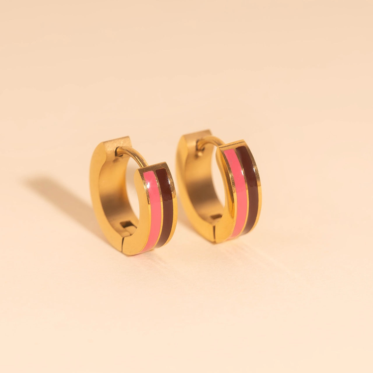 Double Stripe huggie hoops
