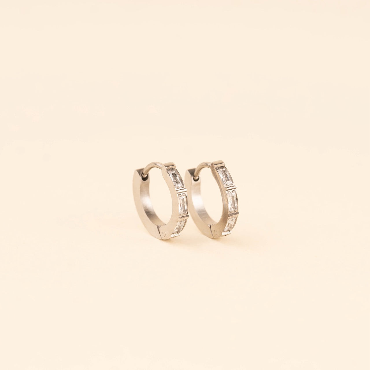 Crystal huggie hoops