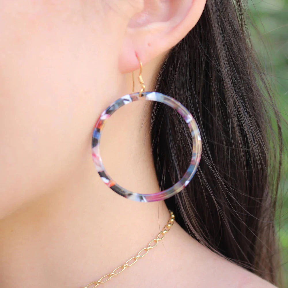 LEXI Tortoise shell Hoop Earrings