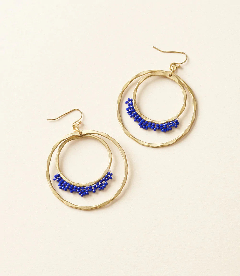 Beaded Double Hoop