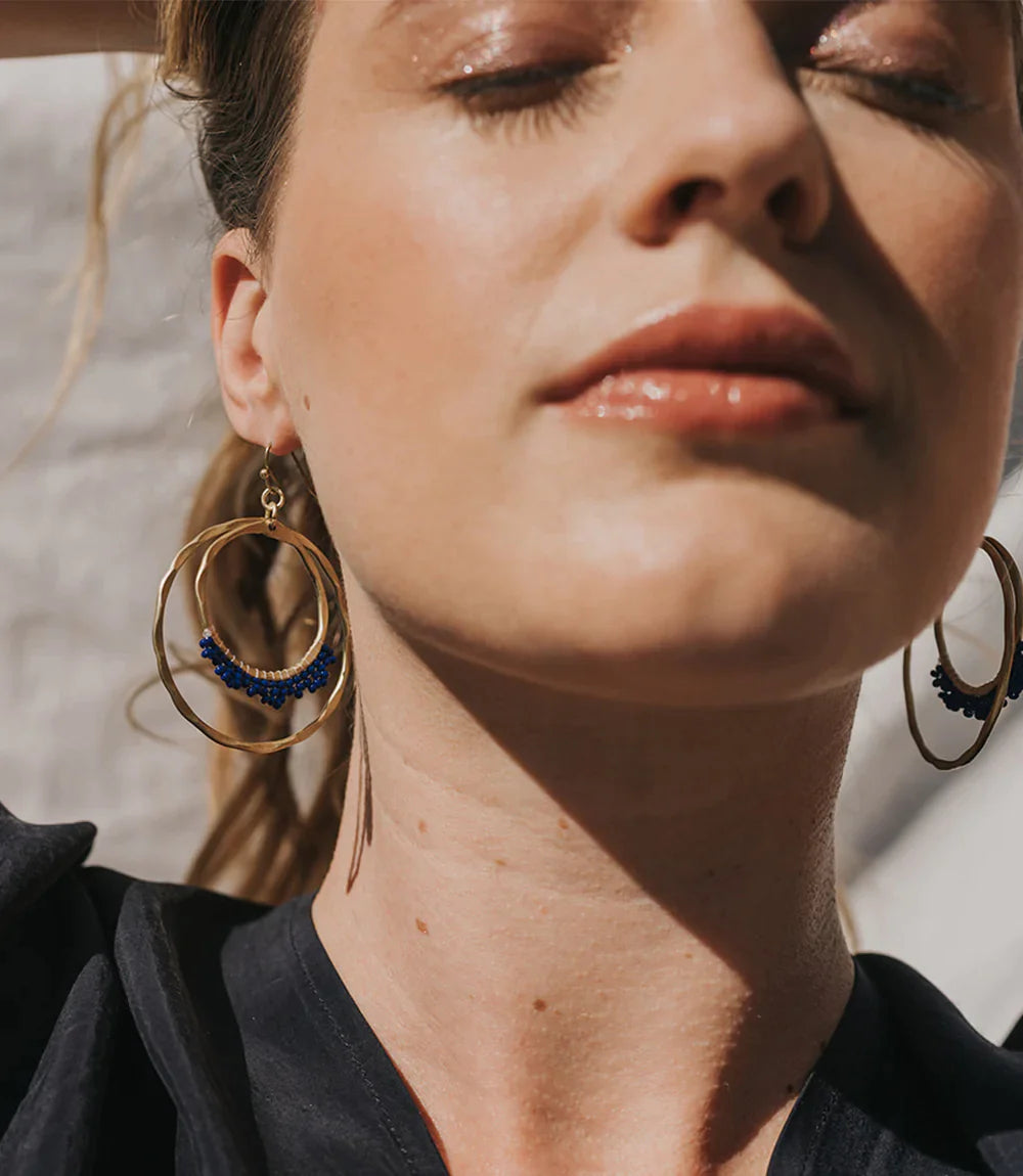 Beaded Double Hoop