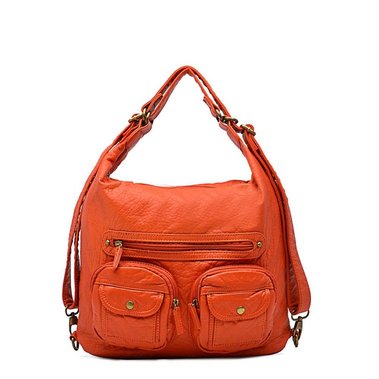 Convertible Crossbody Backpack - Orange
