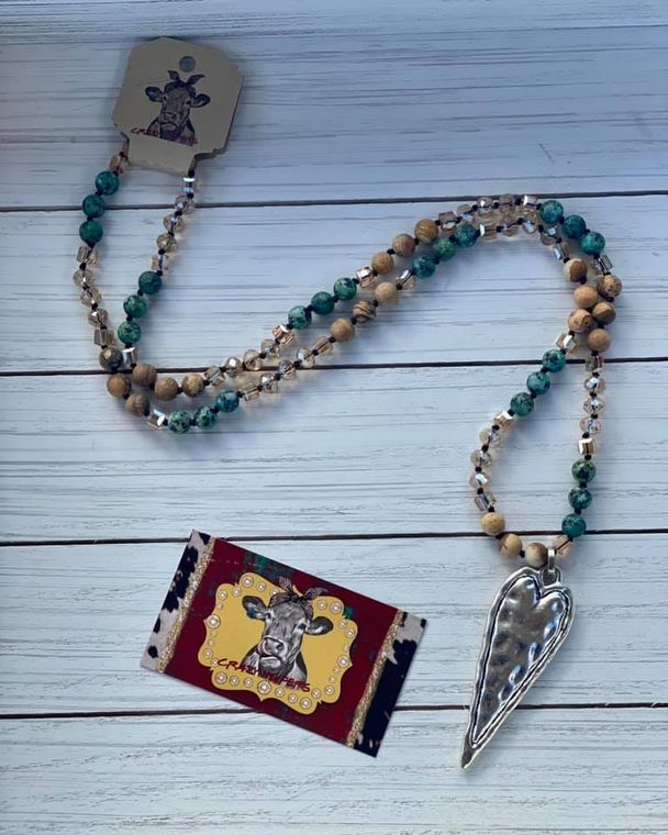 African Turquoise Slim Heart