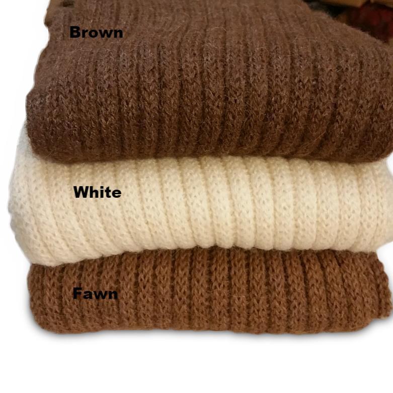 Chunky Rib Knit Alpaca Scarf
