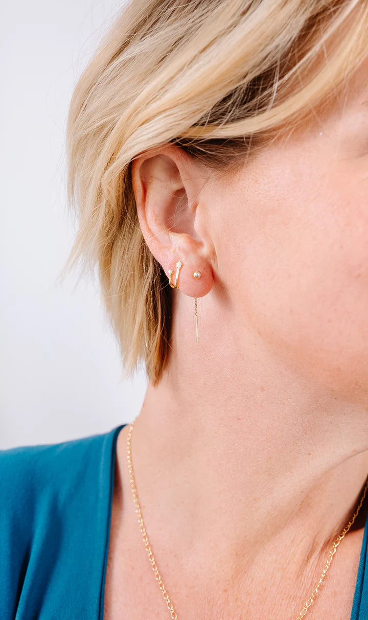 Shooting Star Studs. Silver and Gold