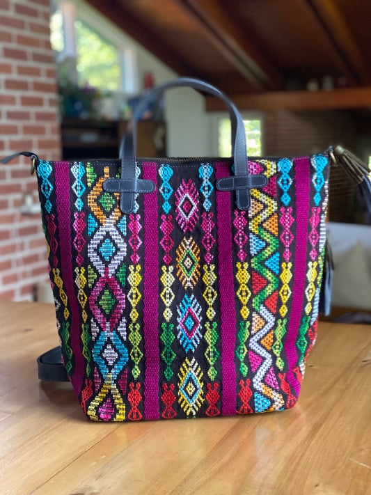 Woven Convertible backpack/crossbody market tote