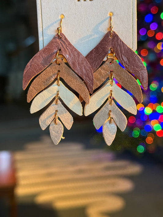 Leather Leaf Earring