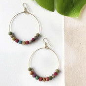 Kantha Beaded hoop Earring