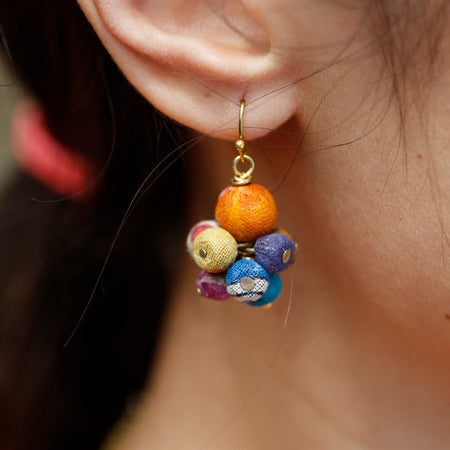 Kantha Cluster Earring