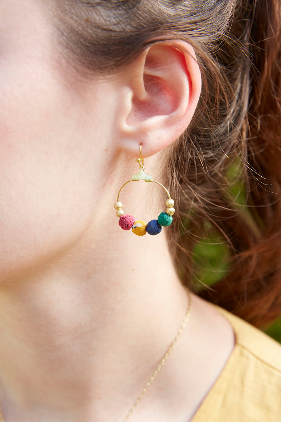 Kantha Petite Gilded Hoops