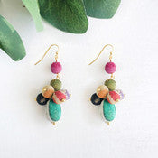 Kantha Tiered droplet earrings