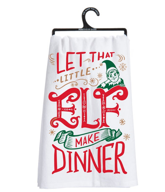 Elf tea towel