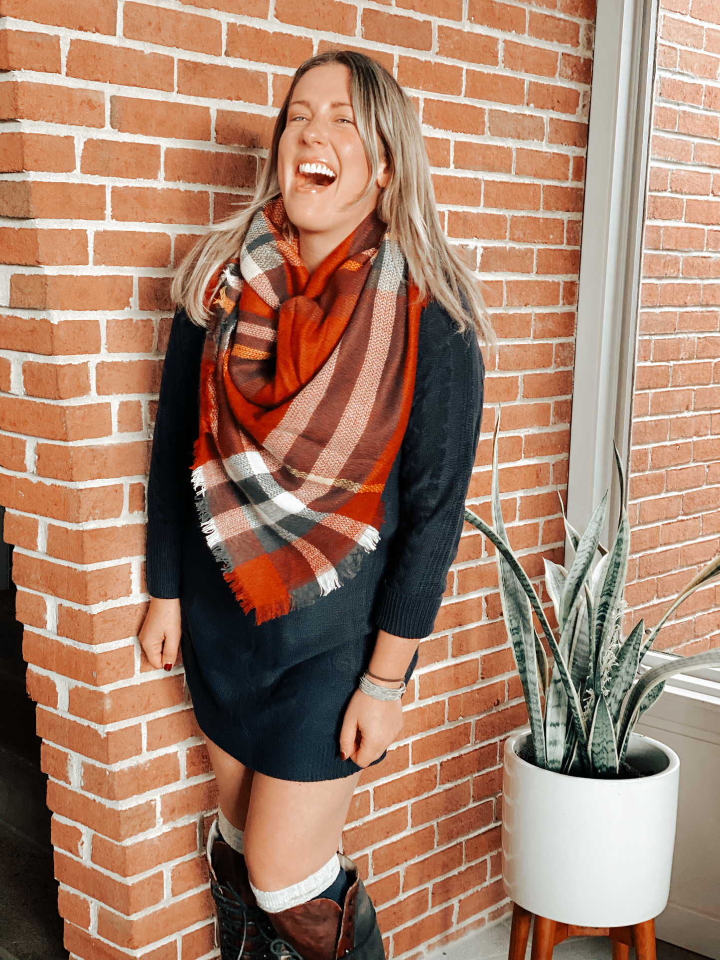 Plaid Blanket scarf