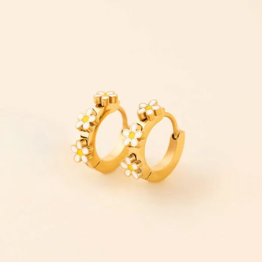 Daisy Huggie Hoop Gold