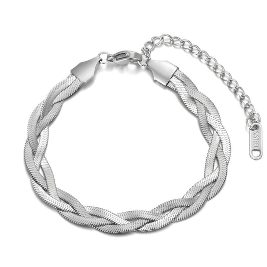 Silver Braided Chain Bracelet