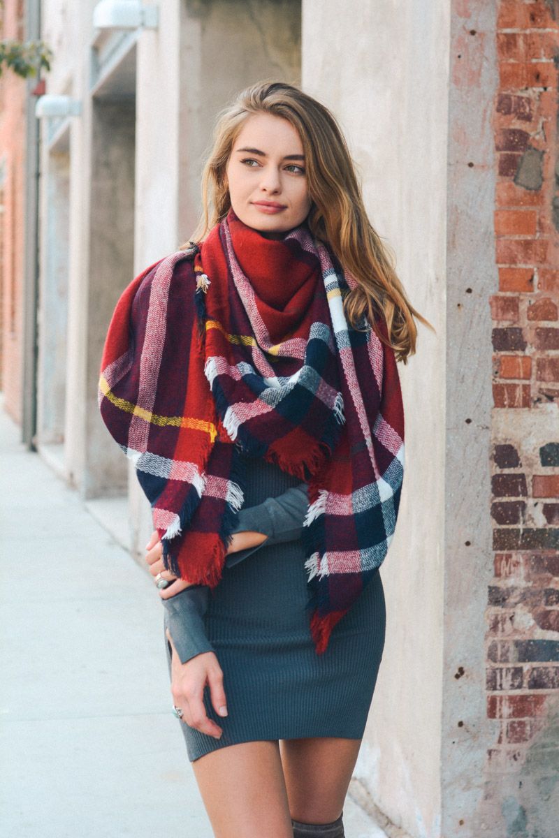 Plaid Blanket scarf