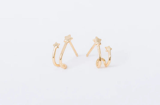 Shooting Star Studs.  Silver and Gold